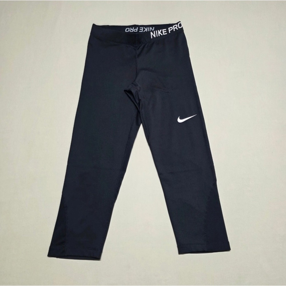 Nike Pro Dri-FIT Women Black Capri Leggings Fitted Size Medium Gym Training